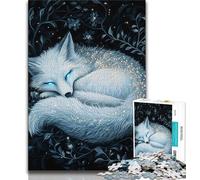 Jigsaws 1000 Pieces for Teenagers Sleeping White Fox Puzzles for Adults,for Educational Game Challenge Toy Deal As Gifts for The Whole Family 26x38cm