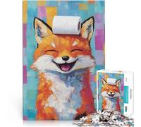 Jigsaws 1000 Pieces for teenagers Smiling Fox with Toilet Paper Quizspiel eignet sich ideal als Geschenk für die ganze Familie38x26cm