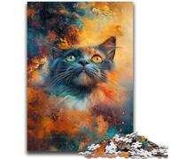 Jigsaws 1000 Pieces for Teenagers Smoke Cat Stress Reliever Difficult Challenge Deal As Gifts for The Whole Family 50x75cm