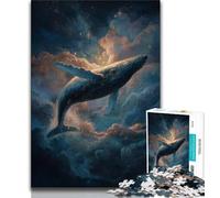 Jigsaws 1000 Pieces for Teenagers Spiritual Whale,Help The Brain Exercise Addictive Toys to Cultivate Patience Perfect Decoration (38x26cm)