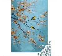 Jigsaws 1000 Pieces for Teenagers Spring Blossom Birds Art Print Jigsaw Puzzle Toy Wall Decor Difficult Challenge Birthday Present, Gifts, 38x26cm/1000pcs