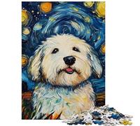 Jigsaws 1000 Pieces for Teenagers Starry Doggy Night Educational Games Improve Memory Anti-Stress Toys Gifts for Friends And Family Size 38x52cm