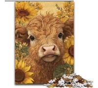 Jigsaws 1000 Pieces for Teenagers Sunflower Heights Cow Family Fun for Is Ideal As A Gift for The Whole Family for And Age 14 Years Up (size 26x38cm)
