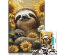 Jigsaws 1000 Pieces for Teenagers Sunflower Sloth Teenager Puzzles,learning Educational for Is Ideal As A Gift for The Whole Family (size 75x50cm)