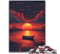 Jigsaws 1000 Pieces for Teenagers Sunset Landscape 1000 Piece Puzzle,Stress Reliever Staycation Kill Time Wishlist with Santa Claus (26x38cm)