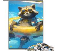 Jigsaws 1000 Pieces for Teenagers Swimming Otter, for Age 14+ Suitable for Couples Fun at Home Activities, Birthday Present,Travel Gifts (Size 50x75cm)
