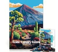 Jigsaws 1000 Pieces for Teenagers Teide Canary Island National Park Spain Neat Joint Decor Mind Exercise Toy Rest Time Game Christmas Fun Gift (38x52cm)