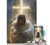 Jigsaws 1000 Pieces for Teenagers The Cross of Jesus,Help The Brain Exercise Addictive Toys to Cultivate Patience Perfect Decoration (75x50cm)