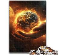 Jigsaws 1000 Pieces for Teenagers The Earth in The Palm of Your Hand Learning Educational Toys Fun at Home Activities, Birthday Present,Travel Gifts 26x38cm