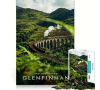 Jigsaws 1000 Pieces for Teenagers The Glenfinnan Viaduct Neat Joint Decor Mind Exercise Toy Rest Time Game Christmas Fun Gift (50x75cm)