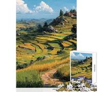 Jigsaws 1000 Pieces for Teenagers The Path to The Hilltop Village Brain Teaser Game Difficult Hard Toy Wall Decor Help The Brain Exercise (50x75cm)