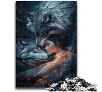 Jigsaws 1000 Pieces for Teenagers The Wolf And The Girl for And 14 Years And over Educational Challenge Fun Activities at Home, Birthday Gifts, Travel Gifts 38x26cm