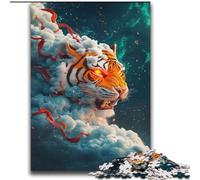 Jigsaws 1000 Pieces for Teenagers Tiger Cloud,Challenging To Complete But Fun And Humorous Unique Birthday And Gifts 38X52CM