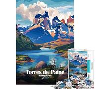 Jigsaws 1000 Pieces for Teenagers Torres Del Paine National Park Chile for Educational Game Challenge Toy for Educational Game Difficult Hard Art Work Gifts (size 50x75cm)
