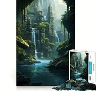 Jigsaws 1000 Pieces for Teenagers Traditional Inka Waterfall Neat Joint Decor Mind Exercise Toy Rest Time Game Christmas Fun Gift (50x75cm)