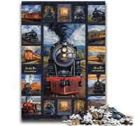 Jigsaws 1000 Pieces for Teenagers Train Collage Stress Reliever Difficult Challenge Deal As Gifts for The Whole Family 50x75cm