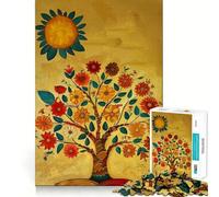 Jigsaws 1000 Pieces for Teenagers Tree Pagoda India Yellow Neat Joint Decor Mind Exercise Toy Rest Time Game Christmas Fun Gift (50x75cm)
