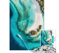 Jigsaws 1000 Pieces for Teenagers Tropical Island Aerial View Challenging To Complete Learning Educational Family Game for And from 14 Years And over (38x26cm)