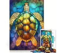 Jigsaws 1000 Pieces for Teenagers Turtle Animal Gold Neat Joint Decor Mind Exercise Toy Rest Time Game Christmas Fun Gift(38x26cm)