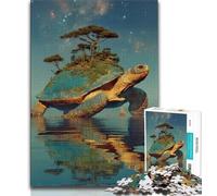 Jigsaws 1000 Pieces for Teenagers Turtle Island Landscape 1000 Piece Jigsaw,Challenging Difficult Deal As Gifts for The Whole Family (size 75x50cm)