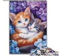 Jigsaws 1000 Pieces for Teenagers Two Cats Snuggling Together, Toys Educational Games Stress Relieving Unique Home Decor And Gifts (Size 26x38cm)
