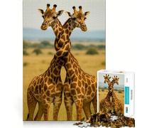 Jigsaws 1000 Pieces for Teenagers Two Giraffes with Intertwined Necks Neat Joint Decor Mind Exercise Toy Rest Time Game Christmas Fun Gift (38x52cm)