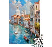 Jigsaws 1000 Pieces for Teenagers Venice Canal Gondola Ride-1 Jigsaw Puzzle Toy Wall Decor Difficult Challenge Birthday Present, Gifts, 70x50cm/1000pcs
