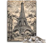 Jigsaws 1000 Pieces for Teenagers Vintage Eiffel Tower Stress Reliever Difficult Challenge Deal As Gifts for The Whole Family 50x75cm