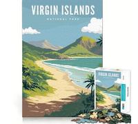 Jigsaws 1000 Pieces for Teenagers Virgin Islands Natl Park Neat Joint Decor Mind Exercise Toy Rest Time Game Christmas Fun Gift(38x26cm)