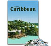 Jigsaws 1000 Pieces for Teenagers Visit The Caribbean Toys Educational Games Stress Relieving Parent-child Interaction for Ages 14+ (size 50x75cm)
