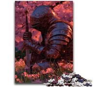 Jigsaws 1000 Pieces for Teenagers Warrior Under The Cherry Blossoms Learning Educational Toys Fun at Home Activities, Birthday Present,Travel Gifts 50x75cm