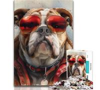 Jigsaws 1000 Pieces for Teenagers Watercolor Bulldog,Help The Brain Exercise Addictive Toys to Cultivate Patience Perfect Decoration (75x50cm)