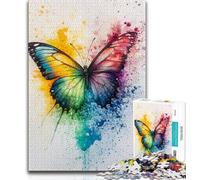 Jigsaws 1000 Pieces for Teenagers Watercolor Butterfly 1000 Piece Puzzle,Educational Stress Relief Toy Gifts for Friends And Family (size 75x50cm)