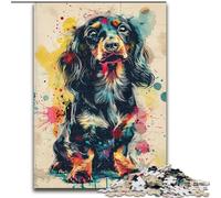 Jigsaws 1000 Pieces for Teenagers Watercolor Dachshund, Elephant Toy Intellectual Game Birthday Present, Gifts, Wall Art for Ages 14+ (Size 26x38cm)