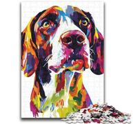 Jigsaws 1000 Pieces for Teenagers Watercolor German Shorthaired Pointers 1000 Pieces for Adults,Learning Educational Toys Family Games Unique Birthday And Gifts (38x26cm)