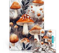 Jigsaws 1000 Pieces for teenagers Watercolor Mushroom Pattern DIY-Spielzeug denn eignet sich ideal als Geschenk für die ganze Familie38x26cm