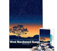 Jigsaws 1000 Pieces for Teenagers West MacDonnell Ranges Sunset Challenging To Complete Learning Educational Family Game for And from 14 Years And over (38x26cm)