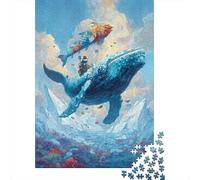 Jigsaws 1000 Pieces for Teenagers Whale And Fish Adventure Jigsaw Puzzle Toy Wall Decor Difficult Challenge Birthday Present, Gifts, 70x50cm/1000pcs