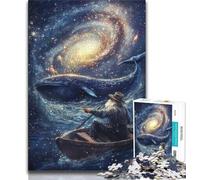 Jigsaws 1000 Pieces for Teenagers Whales in Space,Challenging Game And Family Play Educational Game for Birthday,Chrismas 50x75cm