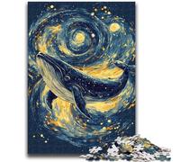 Jigsaws 1000 Pieces for Teenagers Whales in The Night Sky Teenager Puzzles,Brain Intelligence Challenge Addictive Toys for Home Decoration (75x50cm)