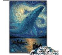 Jigsaws 1000 Pieces for Teenagers Whales in The Starry Sky, for Age 14+ Suitable for Couples Fun at Home Activities, Birthday Present,Travel Gifts (Size 26x38cm)