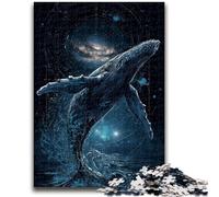 Jigsaws 1000 Pieces for Teenagers Whales Under The Night Sky Learning Educational Toys Fun at Home Activities, Birthday Present,Travel Gifts 50x75cm