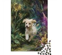 Jigsaws 1000 Pieces for Teenagers Whimsical Garden Pup Jigsaw Toy Wall Decor Staycation Kill Time Gifts for Friends And Family 52x38cm/1000pcs