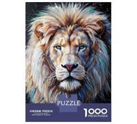 Jigsaws 1000 Pieces for Teenagers White Lion Portrait Jigsaw Puzzle Toy Wall Decor Difficult Challenge Birthday Present, Gifts, 52x38cm/1000pcs