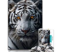 Jigsaws 1000 Pieces for Teenagers White Tiger,Brain Intelligence Challenge Addictive Toys Birthday Present,Gifts,Wall Art 50x75cm