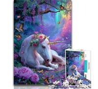 Jigsaws 1000 Pieces for Teenagers White Unicorn 1000 Piece Puzzle,Educational Stress Relief Toy Gifts for Friends And Family (size 75x50cm)