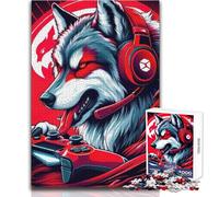 Jigsaws 1000 Pieces for Teenagers Wolf Gamer Headset Staycation Kill Time Relax Games Gifts for Women Men (size 38x26cm)