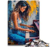 Jigsaws 1000 Pieces for Teenagers Woman Playing The Piano, for And from 14 Years And over Educational Learning Toys Family Games Birthday Present 26X38CM