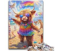 Jigsaws 1000 Pieces for Teenagers Yak on Vacation Help The Brain Exercise Addictive Toys to Cultivate Patience Wall Decoration 26x38cm