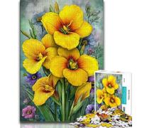 Jigsaws 1000 Pieces for Teenagers Yellow Flowers,Brain Intelligence Challenge Addictive Toys Birthday Present,Gifts,Wall Art 38x26cm